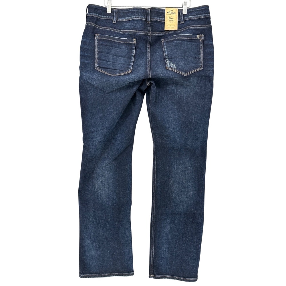 Silver Jeans Co Elyse Slim Boot Indigo Mid Rise Curvy Jeans SZ 16 L 33 NWT NEW - Picture 2 of 10